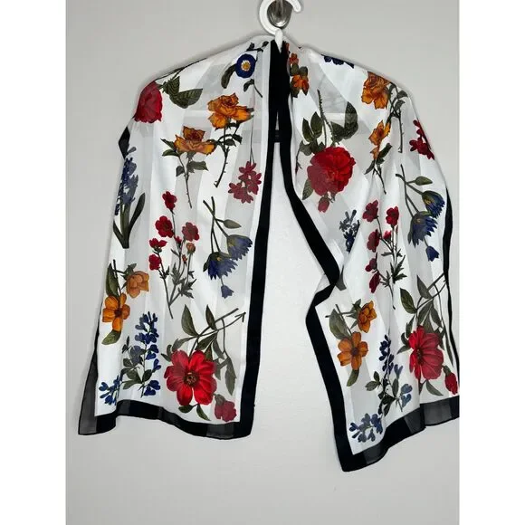 Vintage Designer Scarf Lot Silk Wool Floral Paisley Butterfly Rose Bundle - Picture 2 of 9